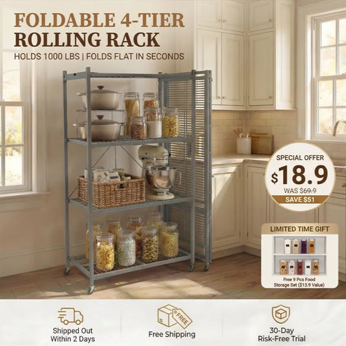 No Setup Needed! Versatile 360° Rotating Storage Shelf