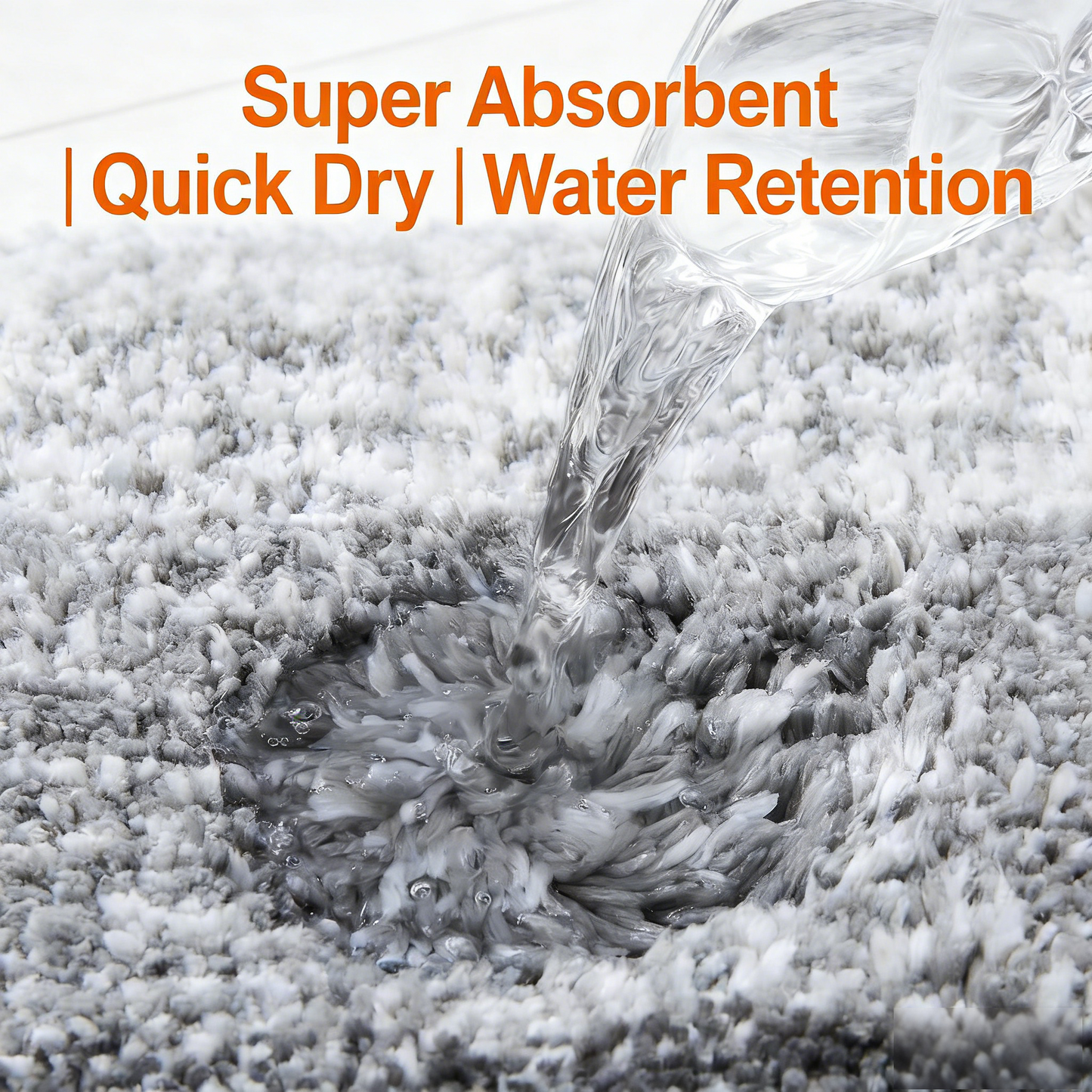 Bathroom Rug Mat 30x20, Soft & Absorbent Microfiber, Rubber Backing, Quick Dry, Machine Washable, for Bathroom Floor, Tub & Shower, Home Decor, Grey.