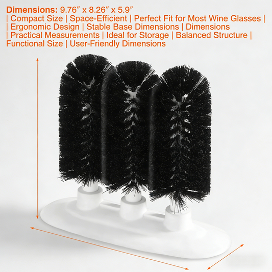 Triple Brush Bar Glass Washer – 3 Brushes, Suction Base, Non-Battery Powered.