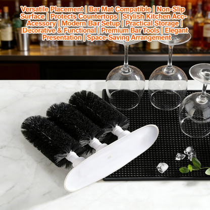 Triple Brush Bar Glass Washer – 3 Brushes, Suction Base, Non-Battery Powered.