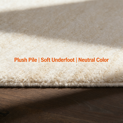 Nourison Essentials Ivory Beige 4' x 6' Area Rug - Easy Clean, Non Shedding, Bed Room, Living Room, Dining Room, Kitchen (4' x 6')