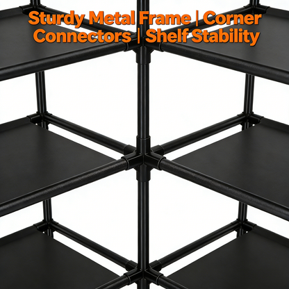 10-Tier Shoe Rack – Holds 20-25 Pairs