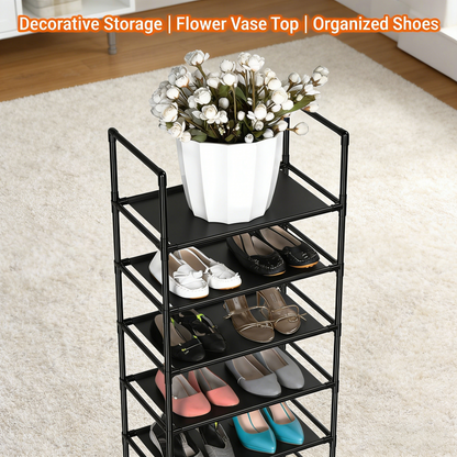 10-Tier Shoe Rack – Holds 20-25 Pairs