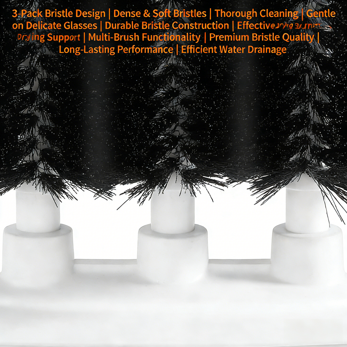 Triple Brush Bar Glass Washer – 3 Brushes, Suction Base, Non-Battery Powered.