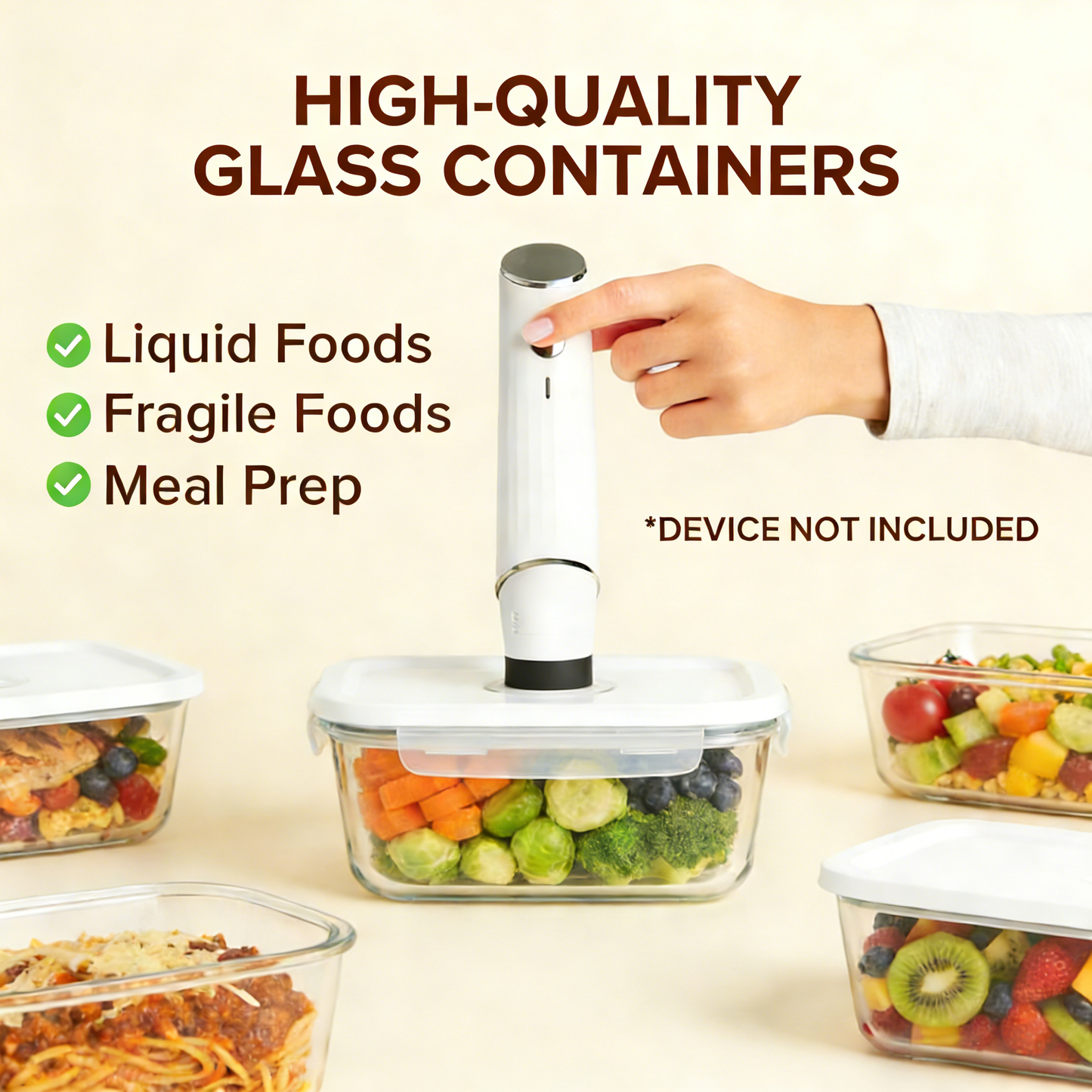 Vacuum Seal Glass Food Storage Containers Set