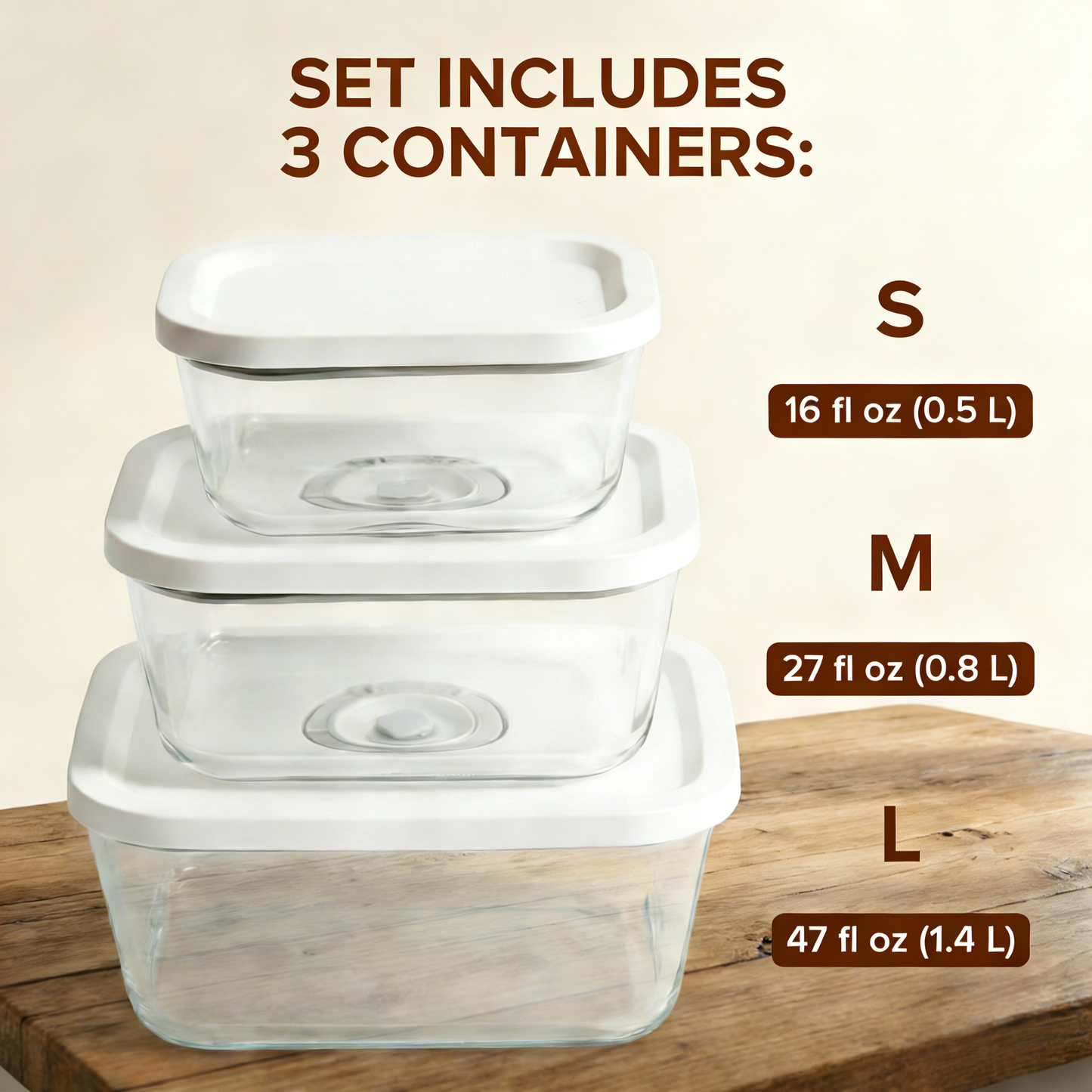 Vacuum Seal Glass Food Storage Containers Set