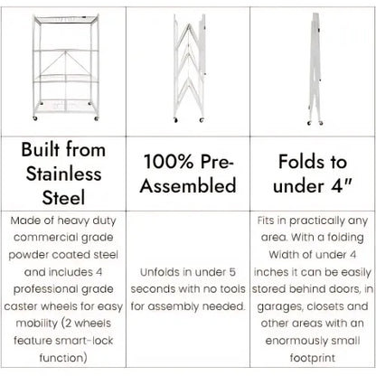 No Setup Needed! Versatile 360° Rotating Storage Shelf